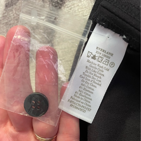 Everlane Fixed-Waist Stretch Cotton Pant Black Sz 2 Dress Pant Business Casual - Picture 7 of 8